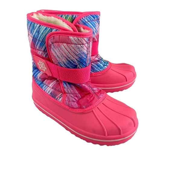 The Children’s Place Kids Pink and Multicolor Winter Boots Sz 2 - Picture 1 of 11